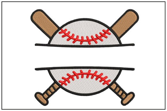 Baseball Split Embroidery Design for Holiday Sales