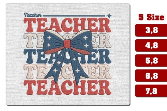 Patriotic Teacher Bow Embroidery Design Review