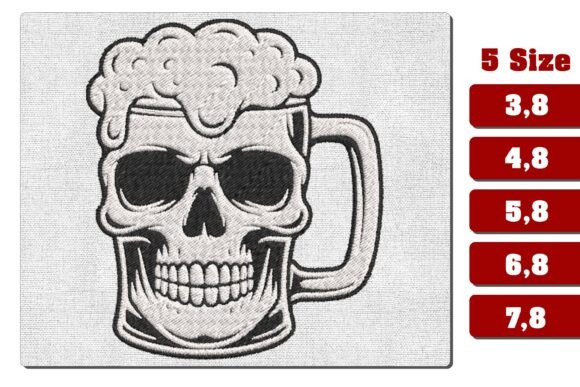Skull Beer Mug Machine Embroidery Design Review