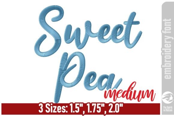 Sweet Pea Script Embroidery Font - Med.